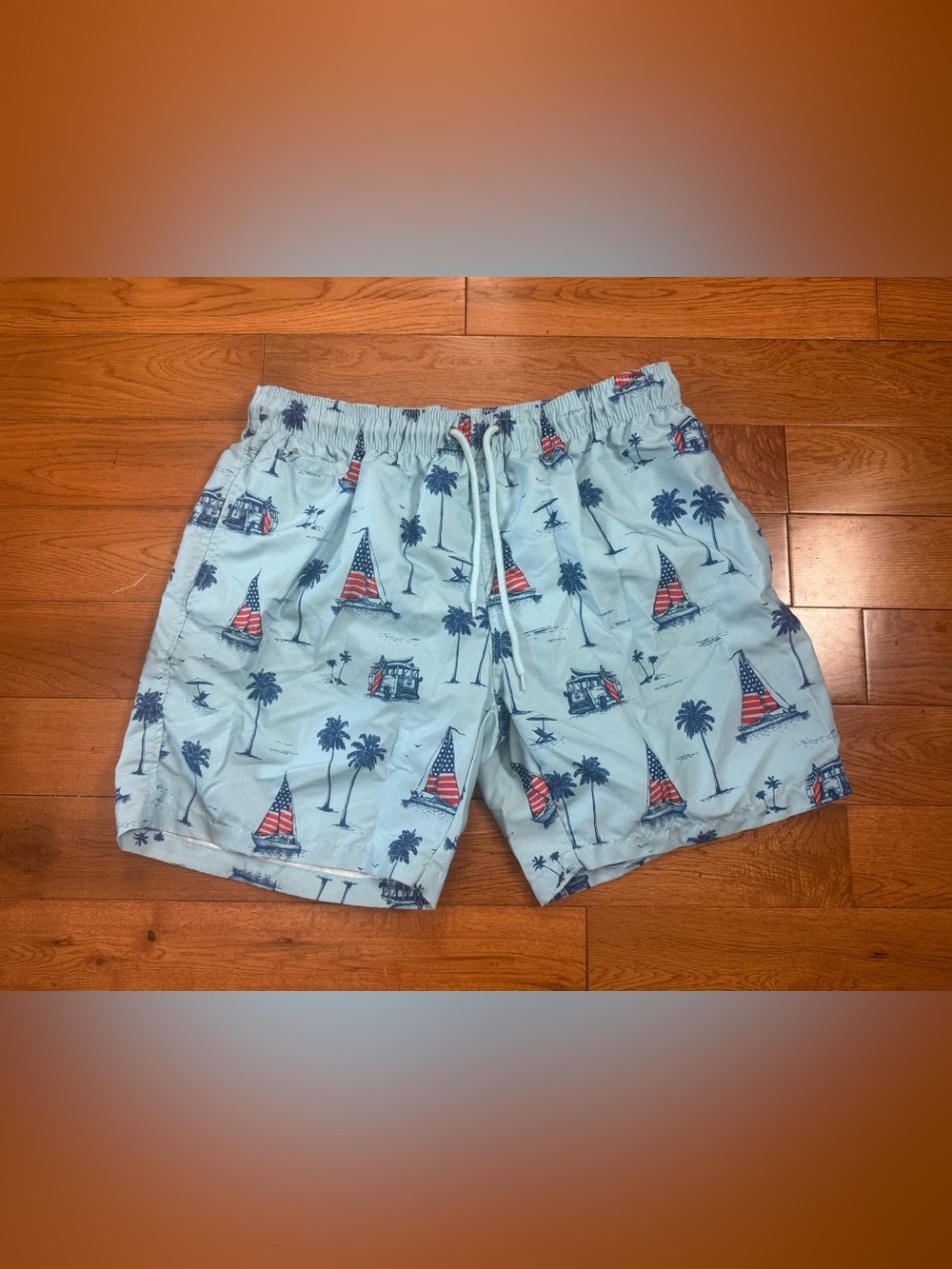 Free Planet Patriotic Lined Swim Trunks